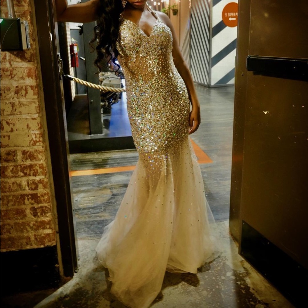 Diamond Stones Prom Dress